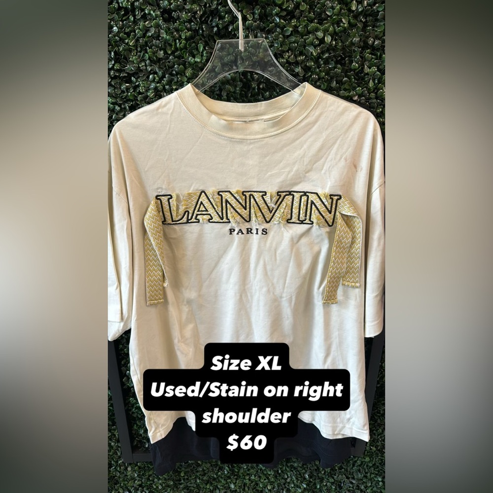 Lanvin Cream Tee with Yellow Accents